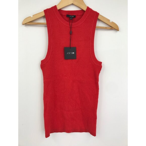 Joe's Tops - Joe's The Daria Ribbed Tank Top Valiant Poppy Red Size Medium New